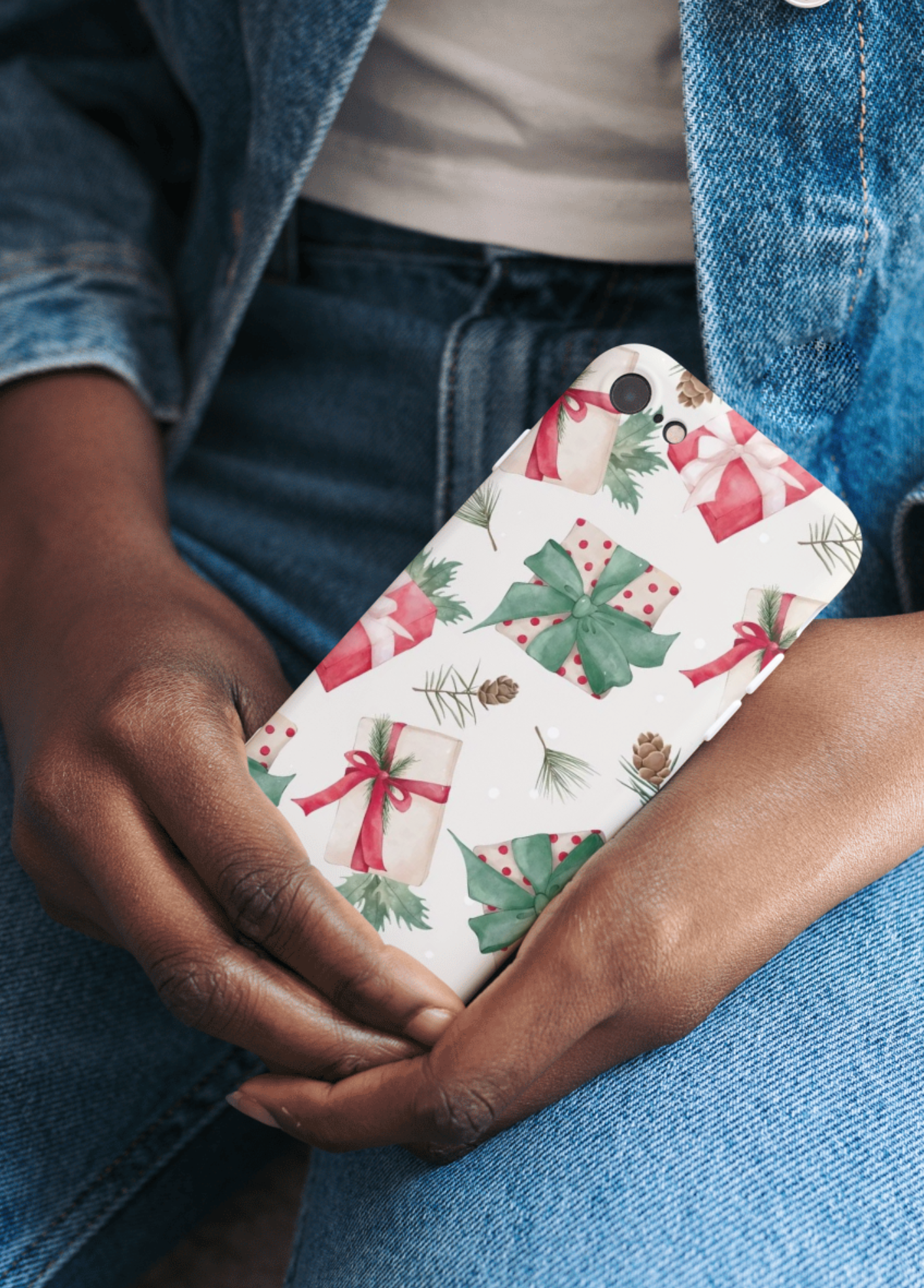 Christmas Holiday Phone Case, Jolly Christmas Vibes Phone Case