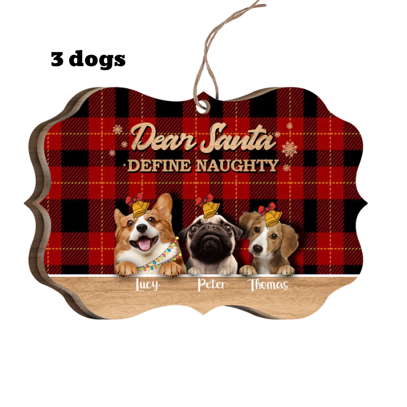 Customized Gift for Dog Lovers, Personalized Wooden Christmas Ornament, Custom Wooden Christmas Ornament for Pet Lovers