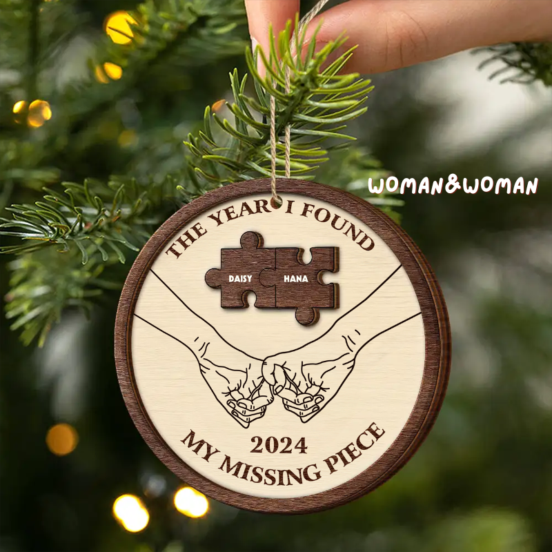 Custom My Missing Piece Ornament, Missing Puzzle Piece - Personalized Couples Ornament