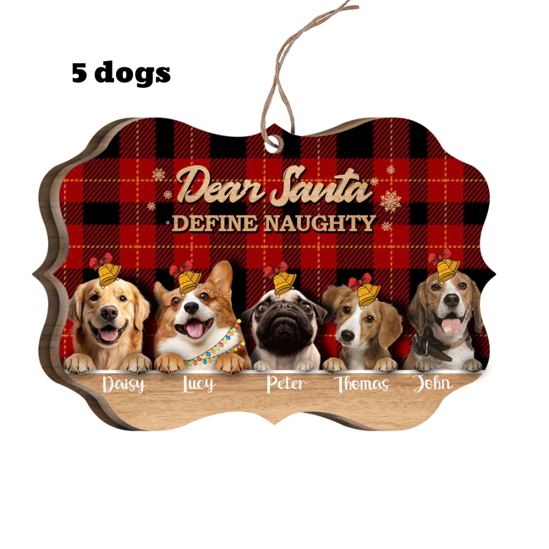 Customized Gift for Dog Lovers, Personalized Wooden Christmas Ornament, Custom Wooden Christmas Ornament for Pet Lovers