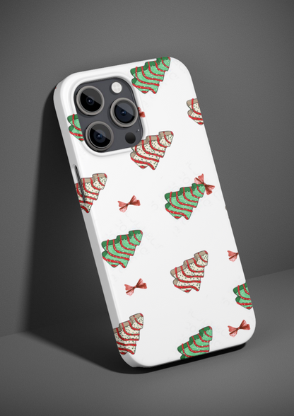 Green and Red Christmas Tree Phone Case, Red and Green Holiday Tree Phone Case