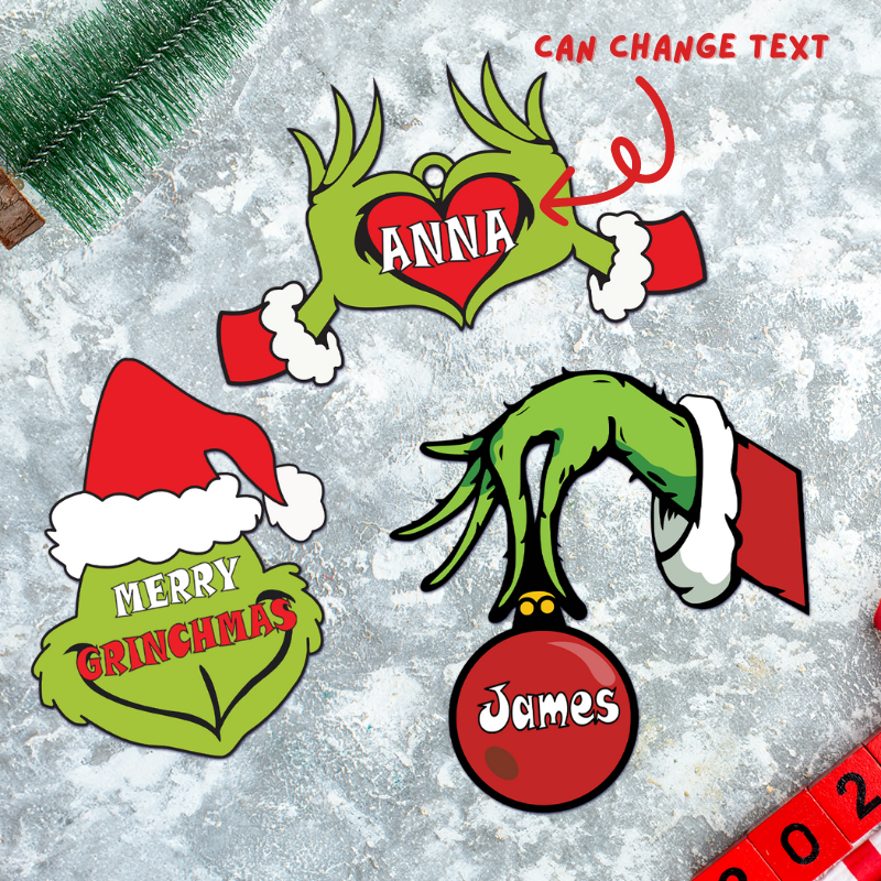 Customized Merry Grinchmas Ornament, Grinchy's Christmas Ornament, Christmas Gift for Family