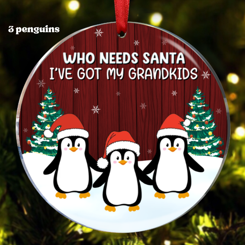 Who Needs Santa I've Got My Grandkids - Personalized Circle Ornament, Family Memories – Grandkids Are the Greatest Gift