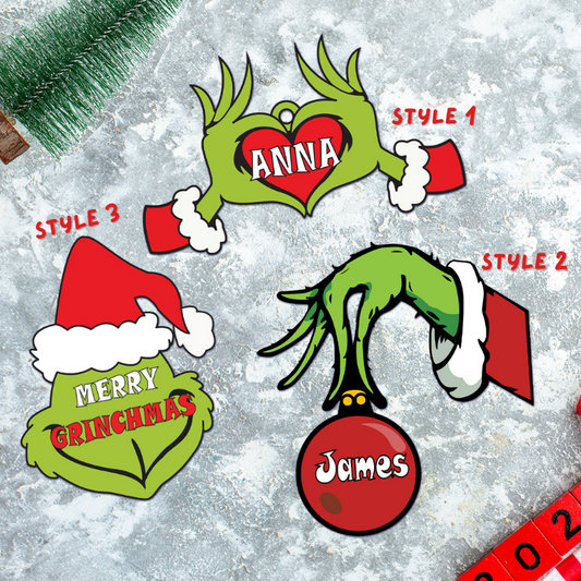 Customized Merry Grinchmas Ornament, Grinchy's Christmas Ornament, Christmas Gift for Family