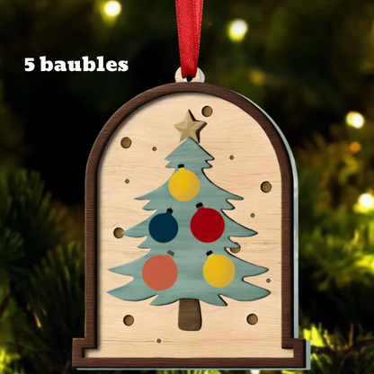 Personalized Family Christmas Tree, Family Tree Wooden Ornament