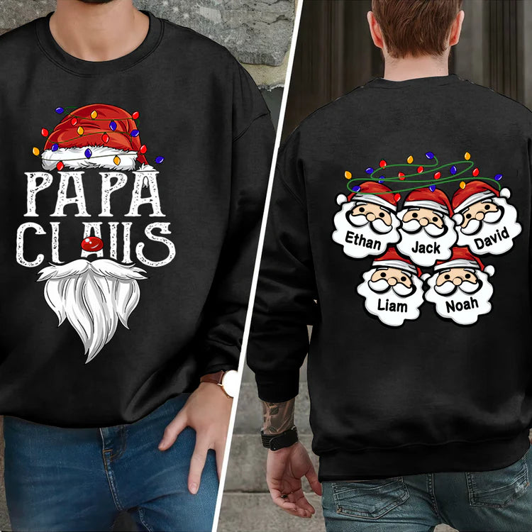 Custom Papa Claus Christmas Sweatshirt, Santa's Favorite Papa Christmas Sweatshirt