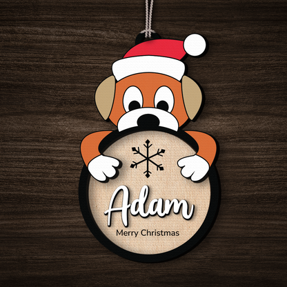 Custom Christmas Character Ornament, Personalized Name Holiday Gift, Wooden Christmas Decoration