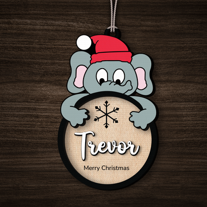 Custom Christmas Character Ornament, Personalized Name Holiday Gift, Wooden Christmas Decoration