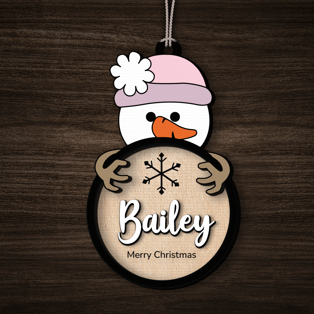 Custom Christmas Character Ornament, Personalized Name Holiday Gift, Wooden Christmas Decoration