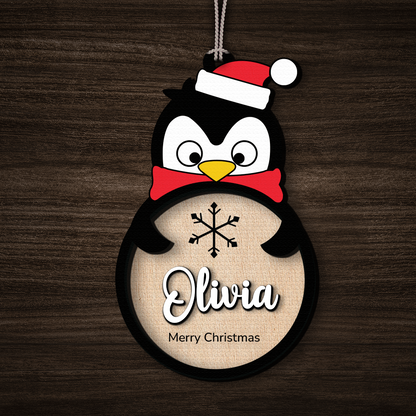 Custom Christmas Character Ornament, Personalized Name Holiday Gift, Wooden Christmas Decoration