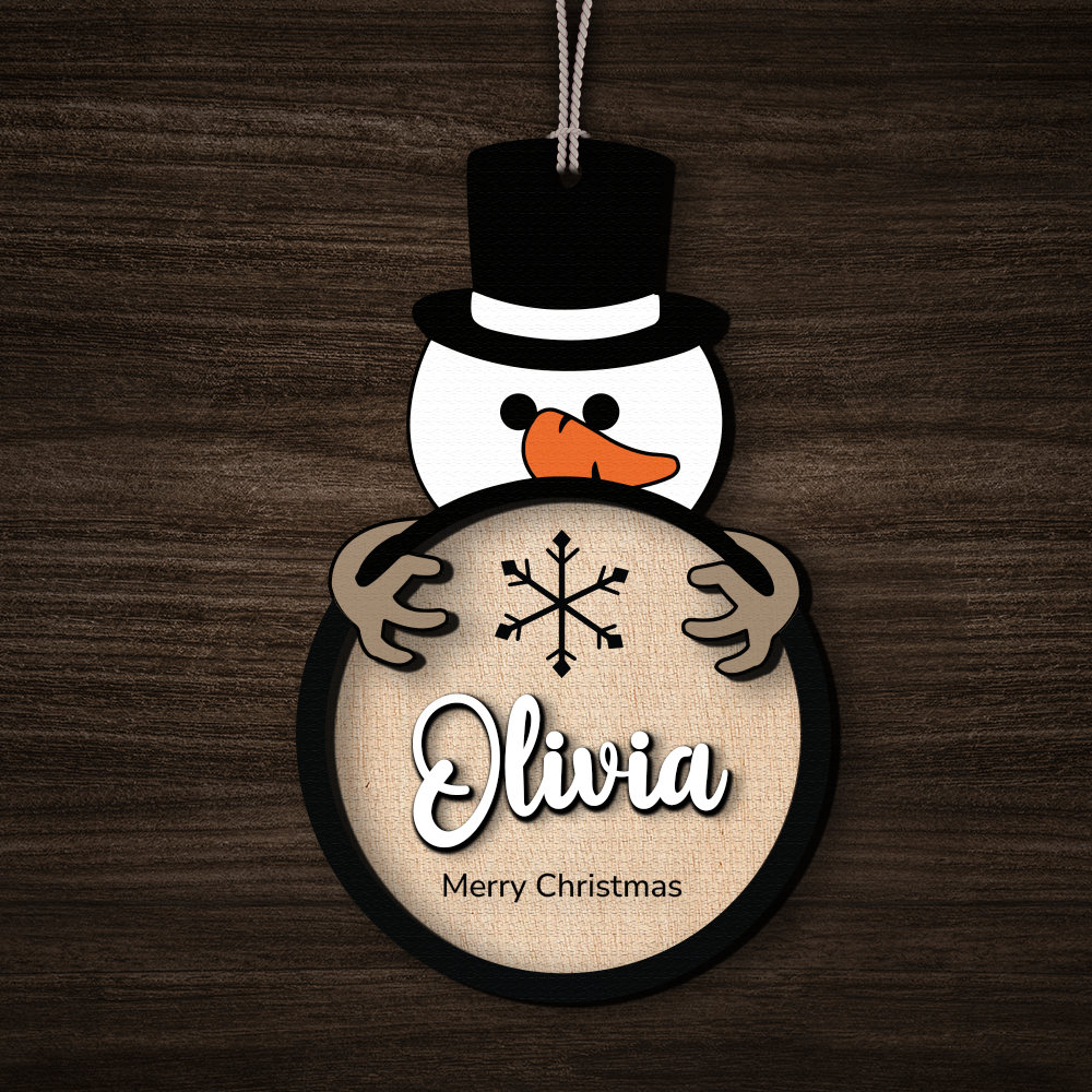 Custom Christmas Character Ornament, Personalized Name Holiday Gift, Wooden Christmas Decoration