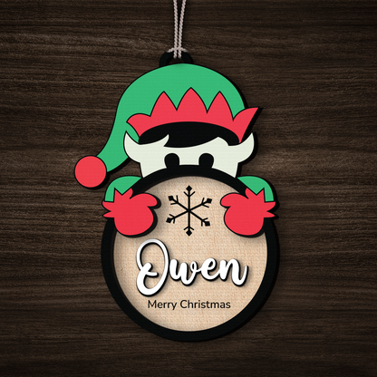 Custom Christmas Character Ornament, Personalized Name Holiday Gift, Wooden Christmas Decoration