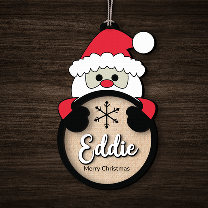 Custom Christmas Character Ornament, Personalized Name Holiday Gift, Wooden Christmas Decoration