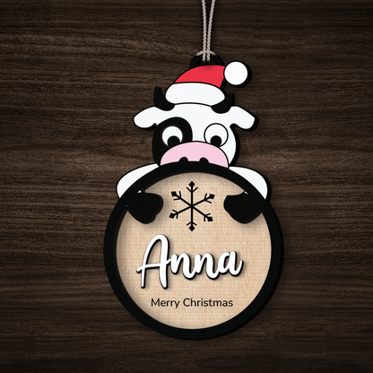 Custom Christmas Character Ornament, Personalized Name Holiday Gift, Wooden Christmas Decoration