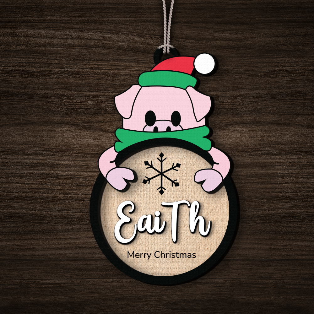 Custom Christmas Character Ornament, Personalized Name Holiday Gift, Wooden Christmas Decoration