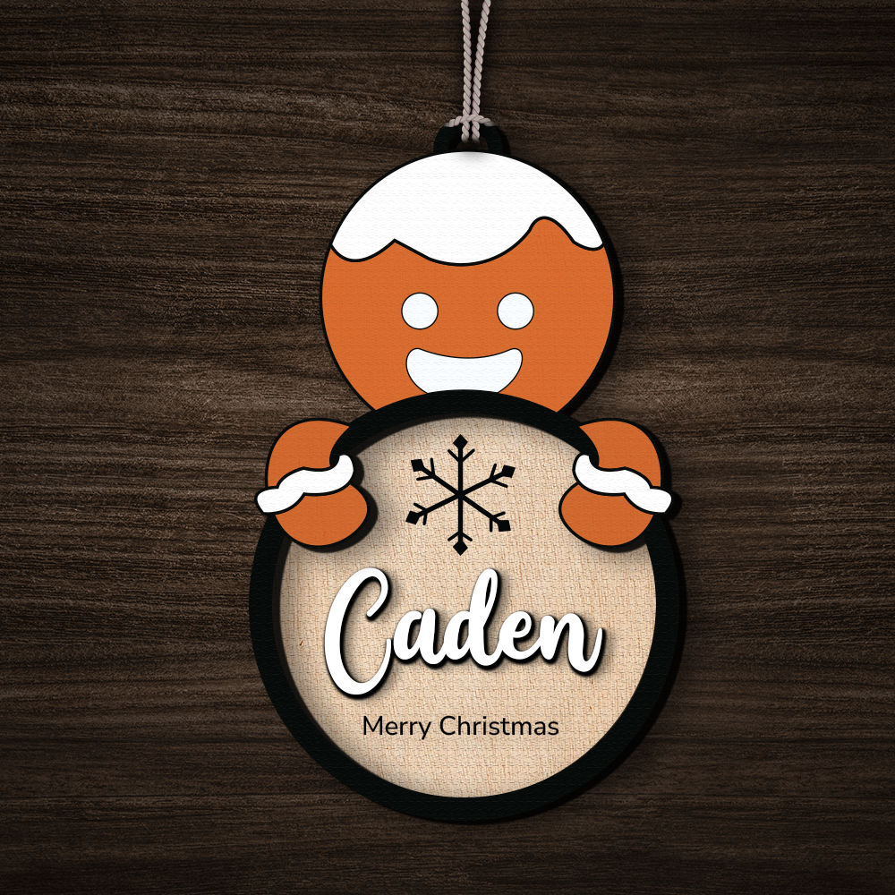 Custom Christmas Character Ornament, Personalized Name Holiday Gift, Wooden Christmas Decoration