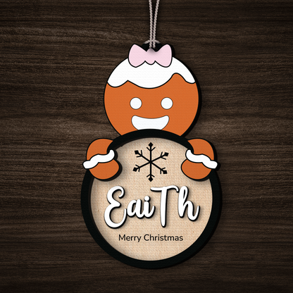 Custom Christmas Character Ornament, Personalized Name Holiday Gift, Wooden Christmas Decoration