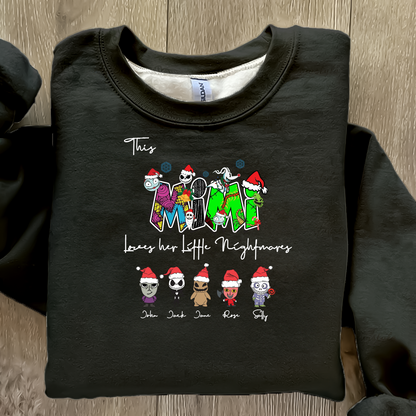 Personalized This Mama Loves Her Little Nightmares Sweatshirt, Christmas with Mama’s Little Mischief Makers