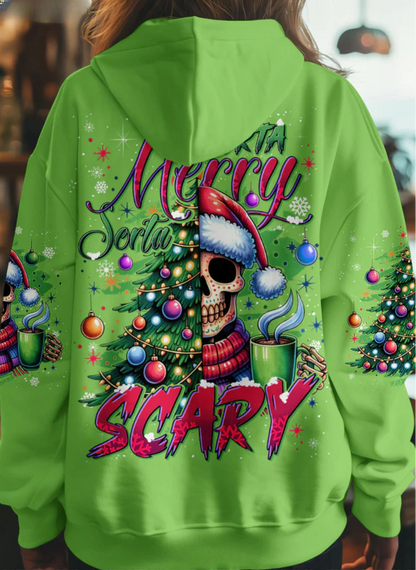 Sorta Merry Sorta Scary Christmas All Over Print Hoodie