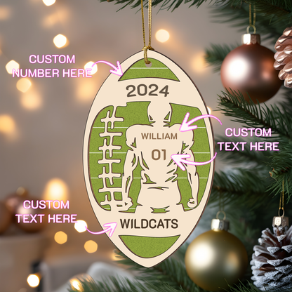 Custom Sports Holiday Ornament, Personalized Rugby Ornament for Players, Personalized Sports Christmas Ornament