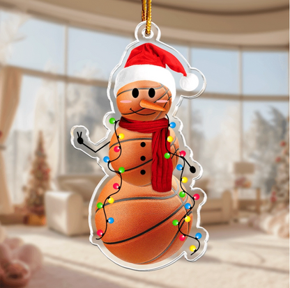 Sport Snowman Acrylic Ornament, Personalized Gift for Players, Teams and Boys