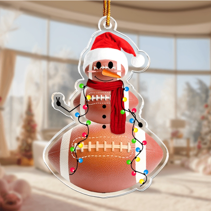 Sport Snowman Acrylic Ornament, Personalized Gift for Players, Teams and Boys