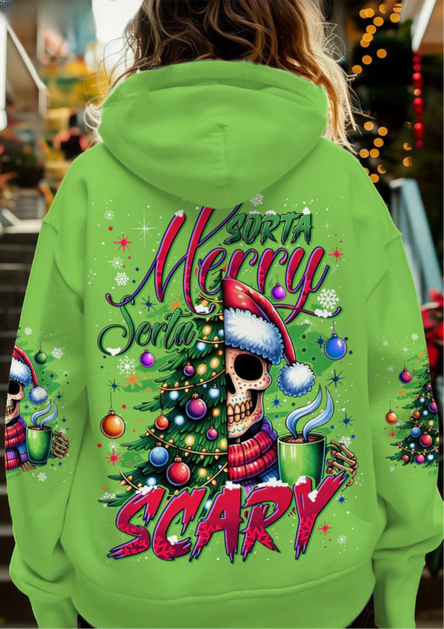 Sorta Merry Sorta Scary Christmas All Over Print Hoodie