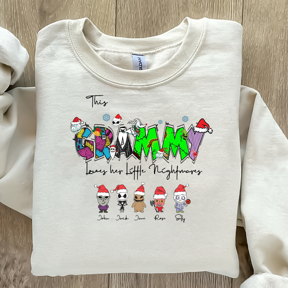 Personalized This Mama Loves Her Little Nightmares Sweatshirt, Christmas with Mama’s Little Mischief Makers