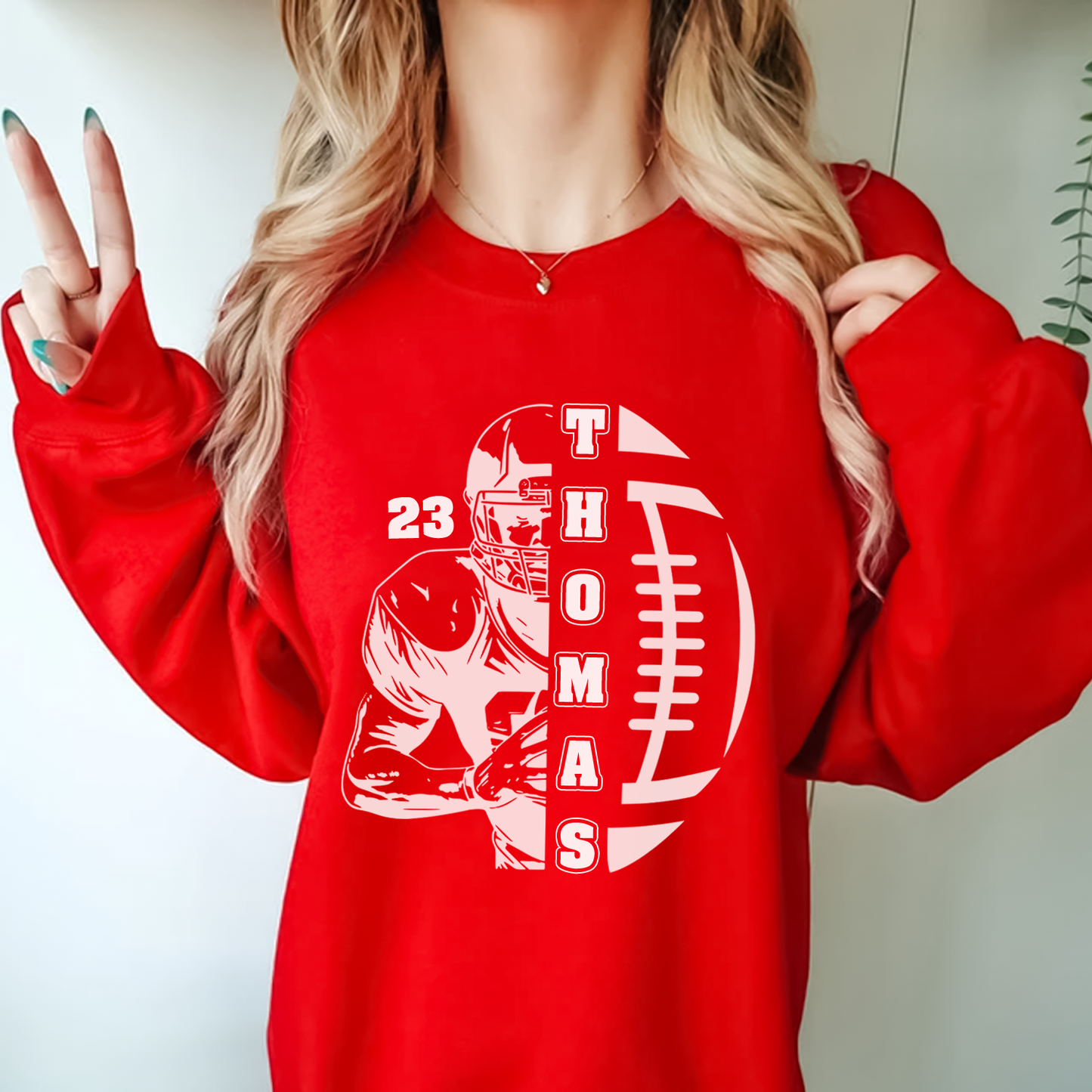 Personalized Football Sweatshirt, Game Day Custom Football Sweatshirt, Customizable Football Sweatshirt – Your Name & Number