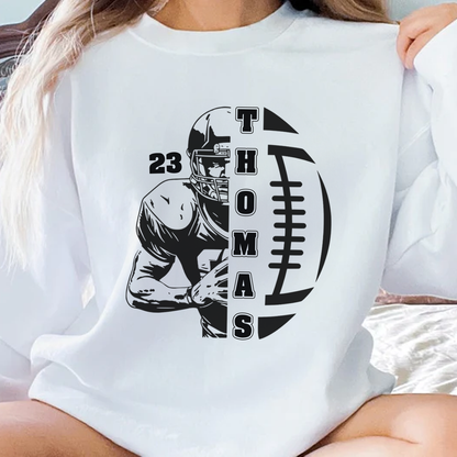 Personalized Football Sweatshirt, Game Day Custom Football Sweatshirt, Customizable Football Sweatshirt – Your Name & Number