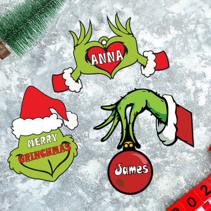 Customized Merry Grinchmas Ornament, Grinchy's Christmas Ornament, Christmas Gift for Family