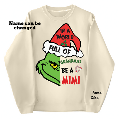 Customizable Christmas Shirt for the Coolest Mimi with Grandkids’ Names, Personalized Grandma Christmas Shirt with Grandkids’ Names